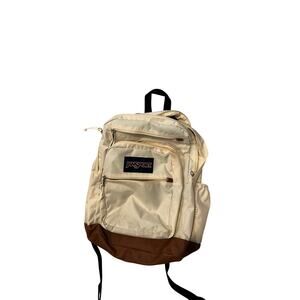 JanSport Cool Student 2 Section School Backpack Cream Brown